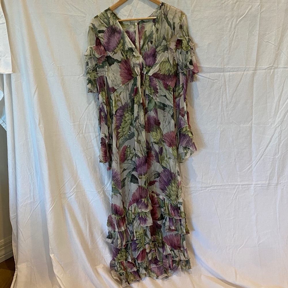 Gucci Green and Cream Floral Dress